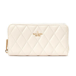 Kate Spade New York Carey Large Quilted Leather Continental Wallet Parchment NWT